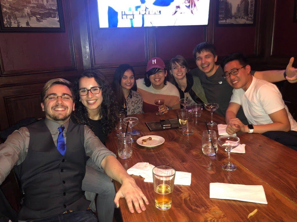 Celebration with my lovely coworkers after I came out at DoorDash in December 2018!